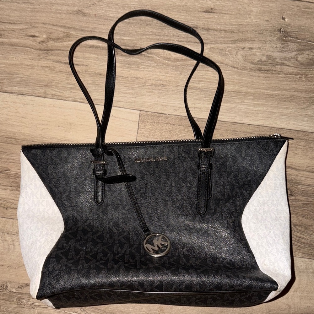 Michael Kors Black and Cream Tote Bag